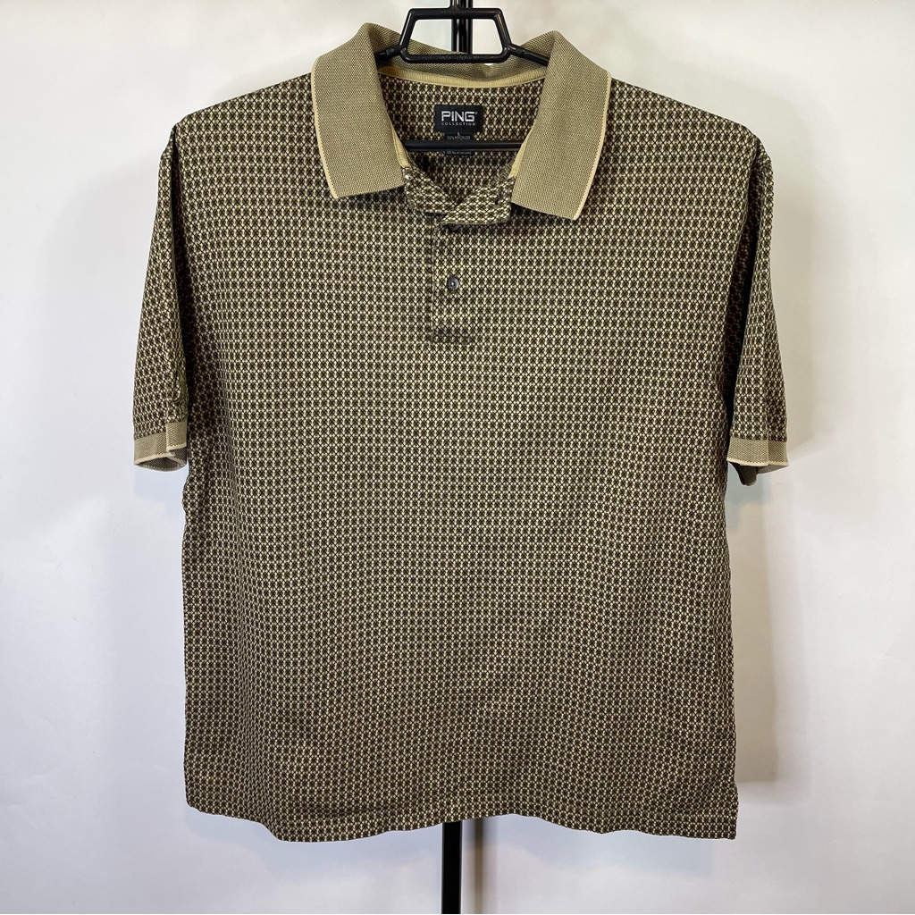 Ping Golf Argyle Short Sleeve Polo Shirt Size Large Mens
